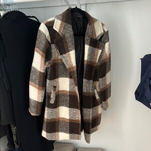 Parisian Plaid Wool-Blend Coat